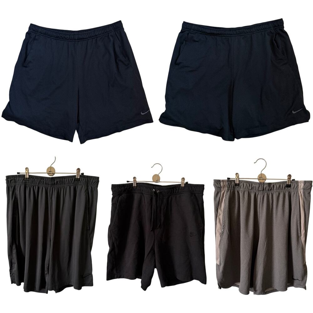 Set of 5 Nike Mens Size 2XL Basketball Shorts Casual Activewear Workout Black